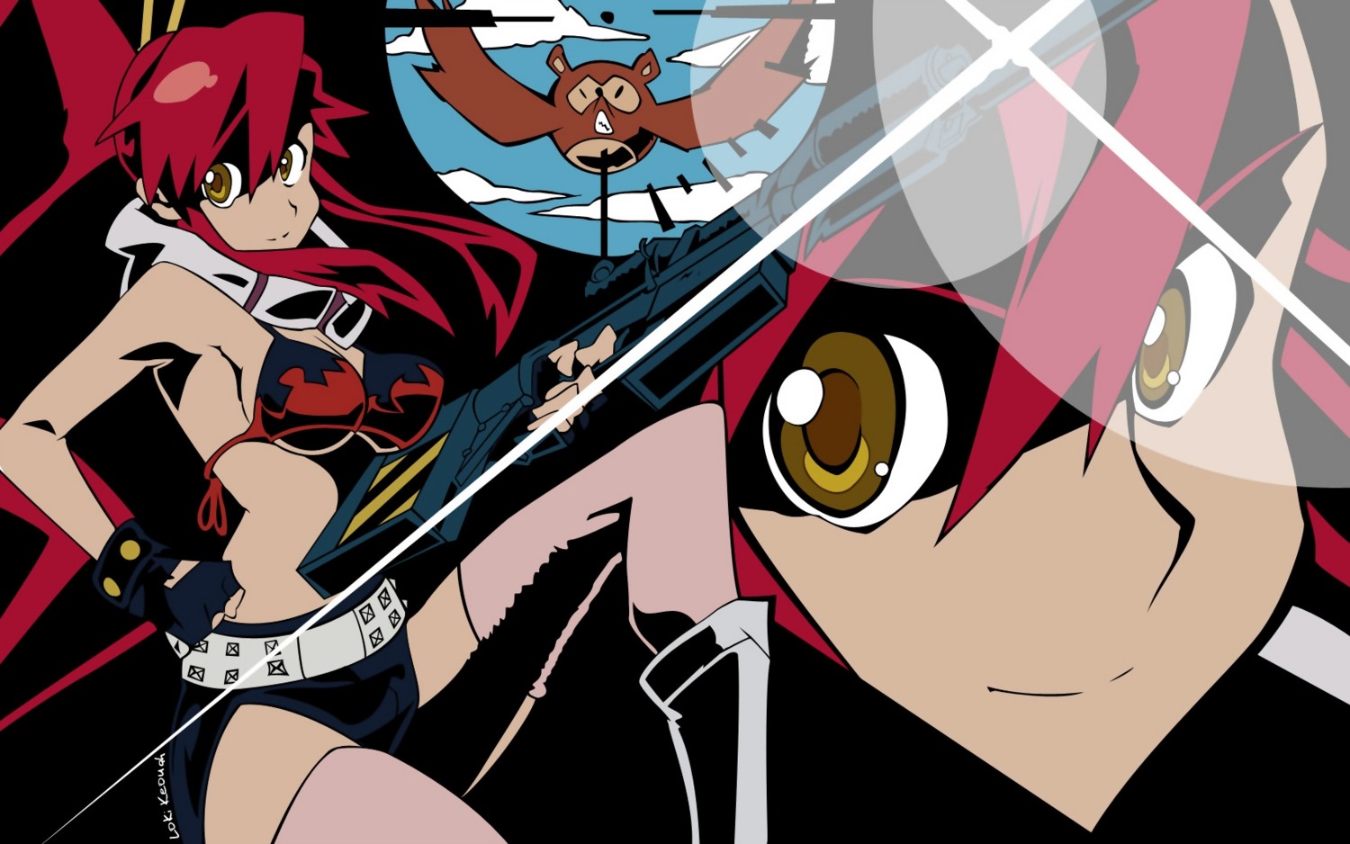 Tengen Toppa Gurren Lagann Yoko Bikini Top Gun Swimsuits Thighhighs